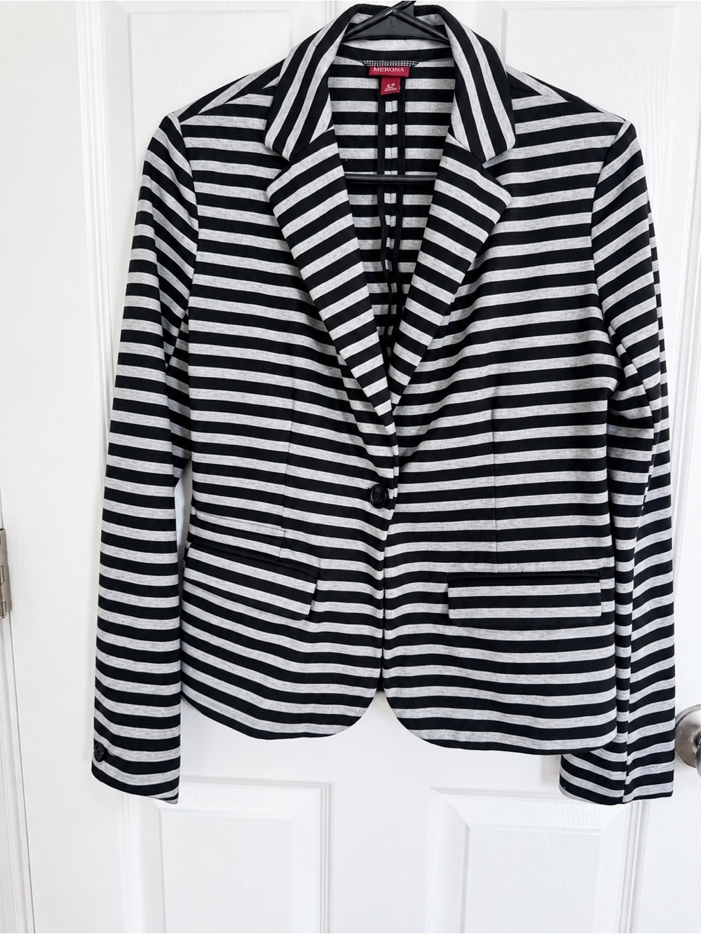 Merona Black and White Striped Women's Blazer